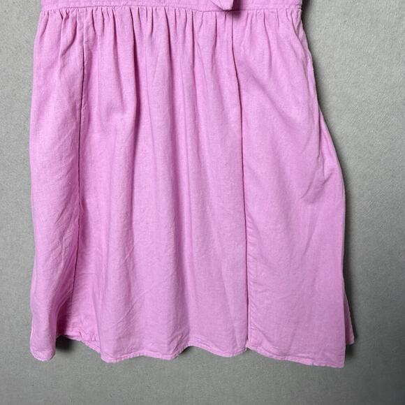 Old Navy Pink Linen Blend A-Line Sleeveless Tank Mini Dress Cottagecore Boho S - Picture 4 of 11